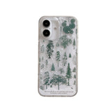 Cifeeo-gifts Snowflake Quicksand Green Pine Trees Phone Case