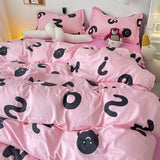 Cifeeo-Pink Leopard Print Bedding Set Boys Girls Twin Queen Duvet Cover Flat Sheet Pillowcase Bed Linens Kids Adult Fashion Home Use