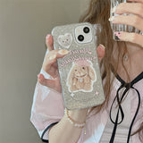 Cifeeo-gifts Cute Glitter Rabbit Doll Phone Case