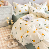 Cifeeo-2025 Spring Bedding Set Cute Cartoon Bedding Set Ins Style Duvet Cover Without Comforter Pillowcases Flat Sheet New Arrival Soft Bed Linens