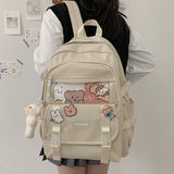 Cifeeo-back to school gifts 2025 New  Fashion Women Backpack For Teenager Kawaii Girl Female School Bag Nylon Black Cute Students Bookbag Colourful Blue