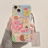 Cifeeo-gifts Kawaii Pink Donut Graffiti Magnetic Stand Phone Case