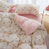 Cifeeo-2025 Spring Bedding Set Cute Dog Bedding Set No Filler Girls Boys Single Queen Size Duvet Cover Flat Sheet Pillowcase Floral Cartoon Home Bed Linens