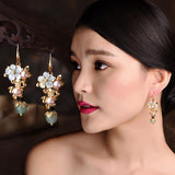 CIFEEO- Ethnic Gold Plated Long Eardrop Earrings OP1024