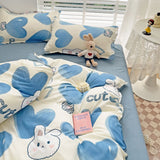 Cifeeo-2025 Spring Bedding Set Spring Bedding Set Fashion Cartoon Kids Single Double Queen Size Flat Sheet Duvet Cover Pillowcase Bed Linens Home Textile