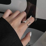 Cifeeo-Vintage Jewelry Y2K Style 1PC Vintage Black Big Cross Open Ring For Women Party Jewelry Men Trendy Gothic Metal Color Finger Ring