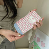 Cifeeo-gifts Simple Blue And Pink Checkered Notebook Phone Case