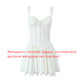 Cifeeo-Sexy Spaghetti Strap Corset Dress Elegant Fluffy Party Dresses Slim A Line Lace Up Dress Cotton Women Clothing