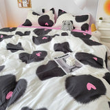 Cifeeo-Pink Leopard Print Bedding Set Boys Girls Twin Queen Duvet Cover Flat Sheet Pillowcase Bed Linens Kids Adult Fashion Home Use