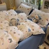 Cifeeo-2025 Spring Bedding Set Kawaii Cartoon Bedding Set Kids Adult Full Queen Size Duvet Cover Flat Sheet Pillowcase No Filler Summer Fal Home Bed Linens