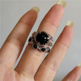 Cifeeo-Vintage Jewelry Y2K Style Vintage Goth Thorny Rose Couple Rings For Men Women Charm Irregularity Opening Stainless Steel Punk Finger Ring Jewelry Y2k Gift
