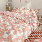 Cifeeo-2025 Spring Bedding Set Tulips Duvet Cover Set with Flat Sheet Pillowcases Fashion Twin Double Queen Size Bed Linen Soft Boys Girls Bedding Kit