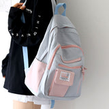 Cifeeo-back to school gifts Harajuku Backpack for Girls Female Kawaii Book Fashion Cute Ladies Bag Waterproof Nylon Backpack Student Women School Bag Laptop