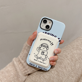 Cifeeo-gifts Kawaii Skateboard Bear Magnetic Card Holder Phone Case