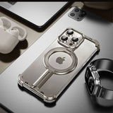 Cifeeo-gifts Metal Frameless Airbag Anti-Fall Shell With Built-In Stand iPhone Case