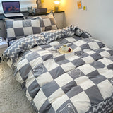 Cifeeo-2025 Spring Bedding Set Fashion Bedding Set Hot Checkerboard Boys Girls Single Double Queen Size Flat Sheet Quilt Duvet Cover Pillowcase Bed Linens