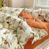 Cifeeo-2025 Spring Bedding Set Ins Duvet Cover Set No filler Floral Style with Flat Sheet Pillowcase Twin Queen Double Girls Boys Home Deco New Bed Linen