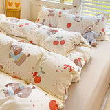 Cifeeo-2025 Spring Bedding Set Spring Bedding Set Fashion Cartoon Kids Single Double Queen Size Flat Sheet Duvet Cover Pillowcase Bed Linens Home Textile