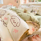 Cifeeo-2025 Spring Bedding Set Kawaii Bedding Set for Kids Ins Twin Queen Size Duvet Cover Flat Sheet Pillowcase No Filler Girls Boys Home Totel Bed Linens