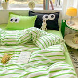 Cifeeo-2025 Spring Bedding Set Big Eyes Bedding Set 2025 New Colorful Boys Girls Duvet Cover No Filler Pillowcase Flat Sheet Twin Queen Size Home Bedspread