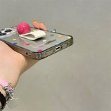 Cifeeo-gifts Colorful Polka Dot Bead Ring Buckle Phone Case