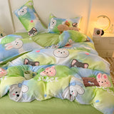 Cifeeo-2025 Spring Bedding Set Cute Bear Bedding Set No Filler Full Queen Size Duvet Cover Flat Sheet Pillowcase Kids Adults Fashion Soft Comforter Cover