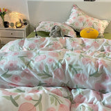 Cifeeo-Pink Leopard Print Bedding Set Boys Girls Twin Queen Duvet Cover Flat Sheet Pillowcase Bed Linens Kids Adult Fashion Home Use