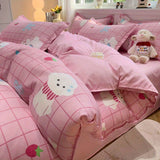 Cifeeo-2025 Spring Bedding Set Kawaii Bedding Set for Kids Ins Twin Queen Size Duvet Cover Flat Sheet Pillowcase No Filler Girls Boys Home Totel Bed Linens