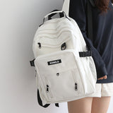 Cifeeo-back to school gifts Simple Cute Women Large Capacity Backpack Korean High Quality Schoolbag for Teenage Girls Harajuku Lady 15.6 Inch Laptop Daypack