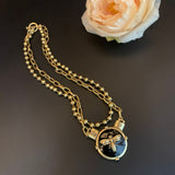 Cifeeo-vintage Valentines Gift European and American Style Retro Niche Sweet Cool Cute Bee Pendant Necklace in A Variety of Ways To Wear-Mom's Gift