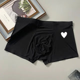 Cifeeo-New Style Couple Matching Underwear Set Ice Silk Mens Boxers and Women Sexy Panties Lover's Panty Plus Size Valentine underpants