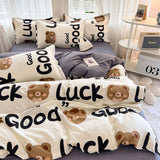 Cifeeo-2025 Spring Bedding Set Lucky Dog Bedding Set Cute Cartoon No Filler Twin Full Size Duvet Cover Flat Sheet Pillowcase Fashion Girls Boys New Bed Linen