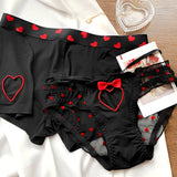 Cifeeo-Lovers Fun Lingerie Sexy Couple Underwear Set Heart Lace Panties for Lover Modal Underpants Couple Men Shorts Women Briefs New