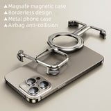 Cifeeo-gifts Metal Frameless Airbag Anti-Fall Shell With Built-In Stand iPhone Case