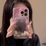 Cifeeo-gifts Pink and Purple Smudged Bear Phone Case
