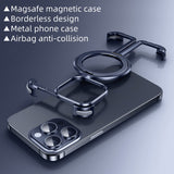 Cifeeo-gifts Metal Frameless Airbag Anti-Fall Shell With Built-In Stand iPhone Case