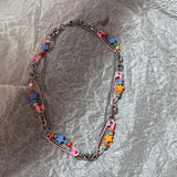 Cifeeo-Vintage Jewelry Y2K Style New Rainbow Lgbt Colorful Pin Necklace For Men Women Choker Unusual Y2k Vintage Jewelry Egirl Accessories Trend Gift