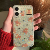 Cifeeo-gifts Cute Transparent Glitter Bear Phone Case