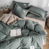 Cifeeo-2025 Spring Bedding Set Nordic Duvet Cover Flat Sheet Pillowcases Set Solid Color Twin Queen Size Ins Style Bed Linen Boys Girls Bedding Home Textile