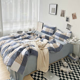 Cifeeo-Striped Plaid Series Bedding Comforter sets Duvet Cover bedsheets set with Pillowcase Bedding Linens Set for Queen/King Bed
