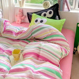 Cifeeo-2025 Spring Bedding Set Big Eyes Bedding Set 2025 New Colorful Boys Girls Duvet Cover No Filler Pillowcase Flat Sheet Twin Queen Size Home Bedspread