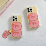 Cifeeo-gifts Cartoon Pink Pig Bell Pendant Phone Case