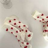 Cifeeo-3 Pairs Funny Sock Women Loving Red Heart Pattern Cotton Men Women Crew Street Tide Crew Socks Gift Cute Socks Novelty Funky