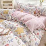 Cifeeo-2025 Spring Bedding Set Flowers Rabbit Bedding Set Ins No Filler Single Queen Size Duvet Cover Flat Sheet Pillowcase Girls Boys New Comforter Duvet