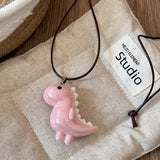 Cifeeo-Vintage Jewelry Y2K Style Sweet Cute Elephant Dinosaur Pendant Necklace for Women Men Fashion Long Rope Chain Necklace Vintage Y2K Jewelry Accessories