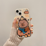 Cifeeo-gifts Kawaii Cartoon Capybara Magnetic Stand Phone Case