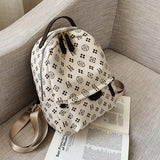 Cifeeo-back to school gifts Small Backpack Women Soft PU Leather Zipper Shoulder Bag Vintage Multifunction Simple Solid Crossbody Bags Travel Daily Bagpack