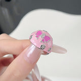 Cifeeo-Vintage Jewelry Y2K Style Korea Colorful Stone Oil Drip Rhinestone Trendy Geometry Rings For Women Heart Star Girls Y2k Jewelry Gifts