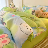 Cifeeo-2025 Spring Bedding Set Cute Bear Bedding Set No Filler Full Queen Size Duvet Cover Flat Sheet Pillowcase Kids Adults Fashion Soft Comforter Cover