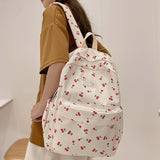 Cifeeo-back to school gifts Women Trendy Print School Bag Female Laptop College Backpack Fashion Lady Kawaii Bag New Girl Cherry Floral Travel Book Backpack